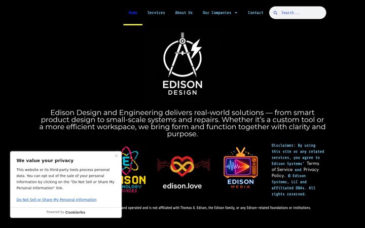 Screenshot of edison-design.com