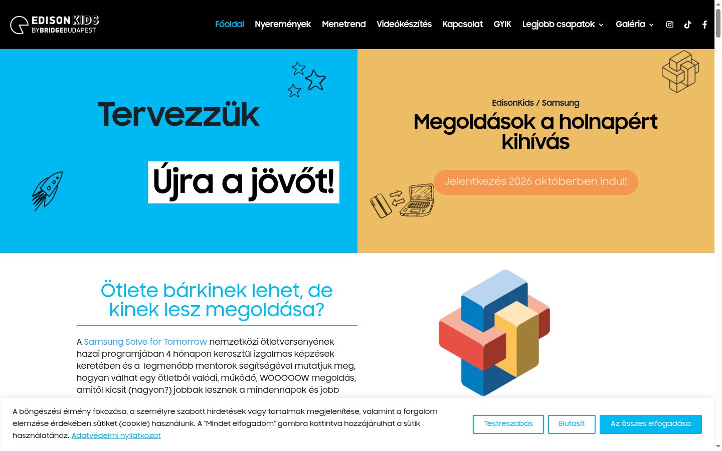 Képernyőkép a bármilyen interakció előtt megjelenő hozzájárulási bannerről