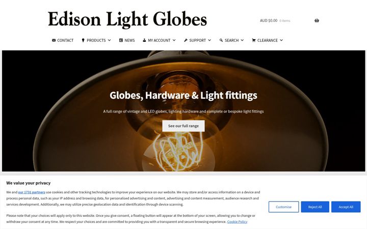 Posnetek zaslona edisonlightglobes.com.au