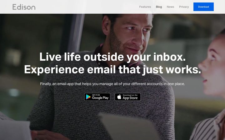 Screenshot of edisonmail.com