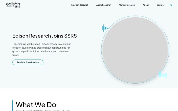 Screenshot of edisonresearch.com