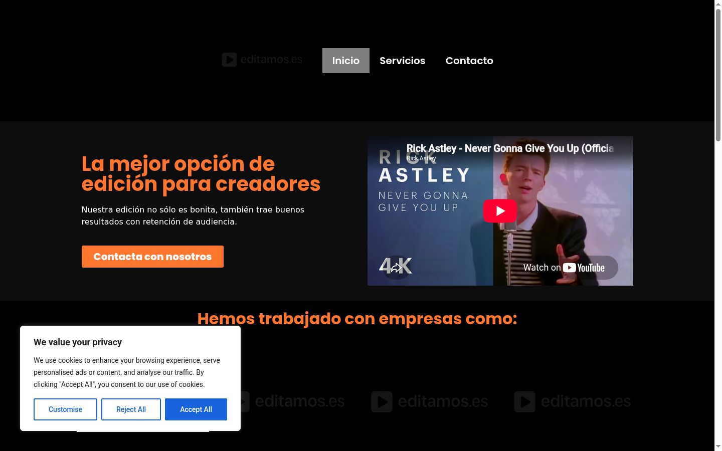 Screenshot tal-banner tal-kunsens muri qabel kwalunkwe interazzjoni