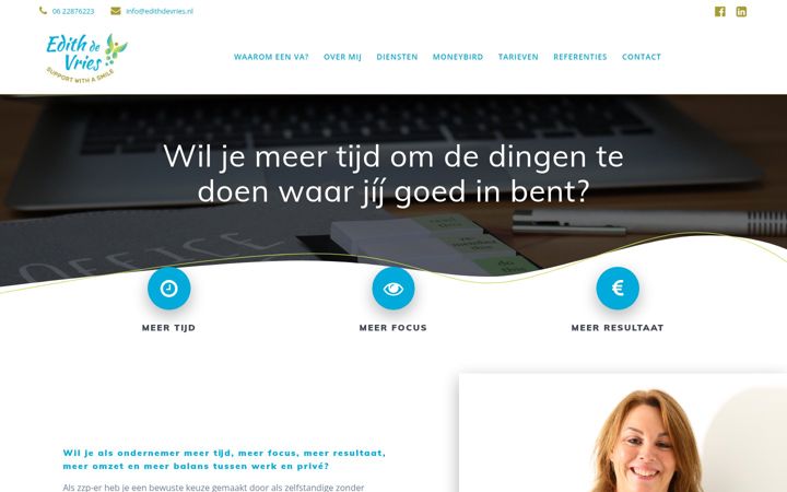Screenshot ta' edithdevries.nl