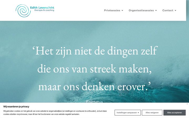 Screenshot ta' edithlevenslicht.nl
