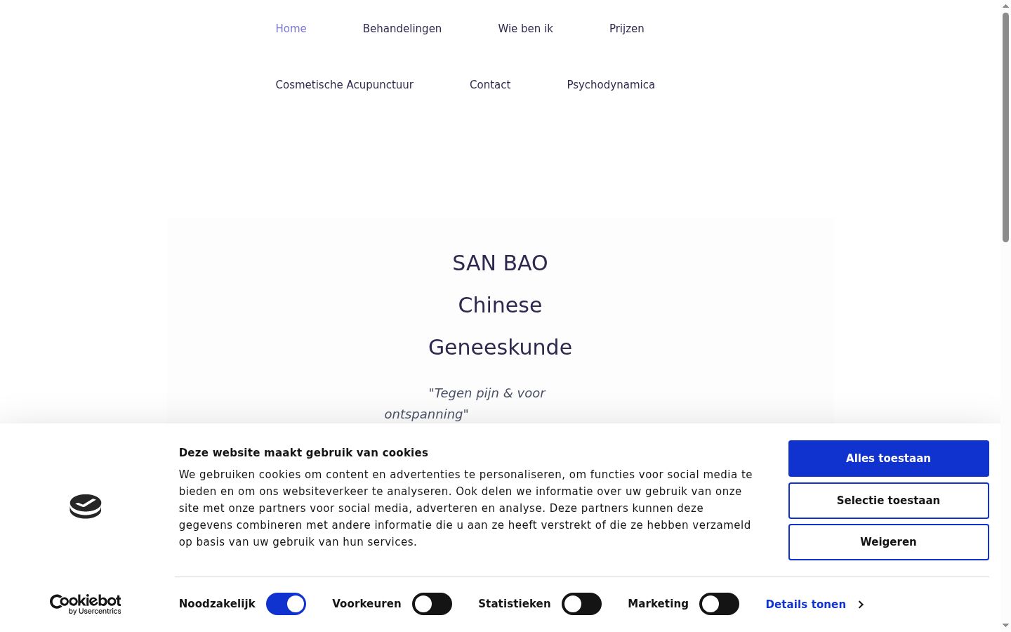 Captura de ecrã do banner de consentimento apresentado antes de qualquer interação