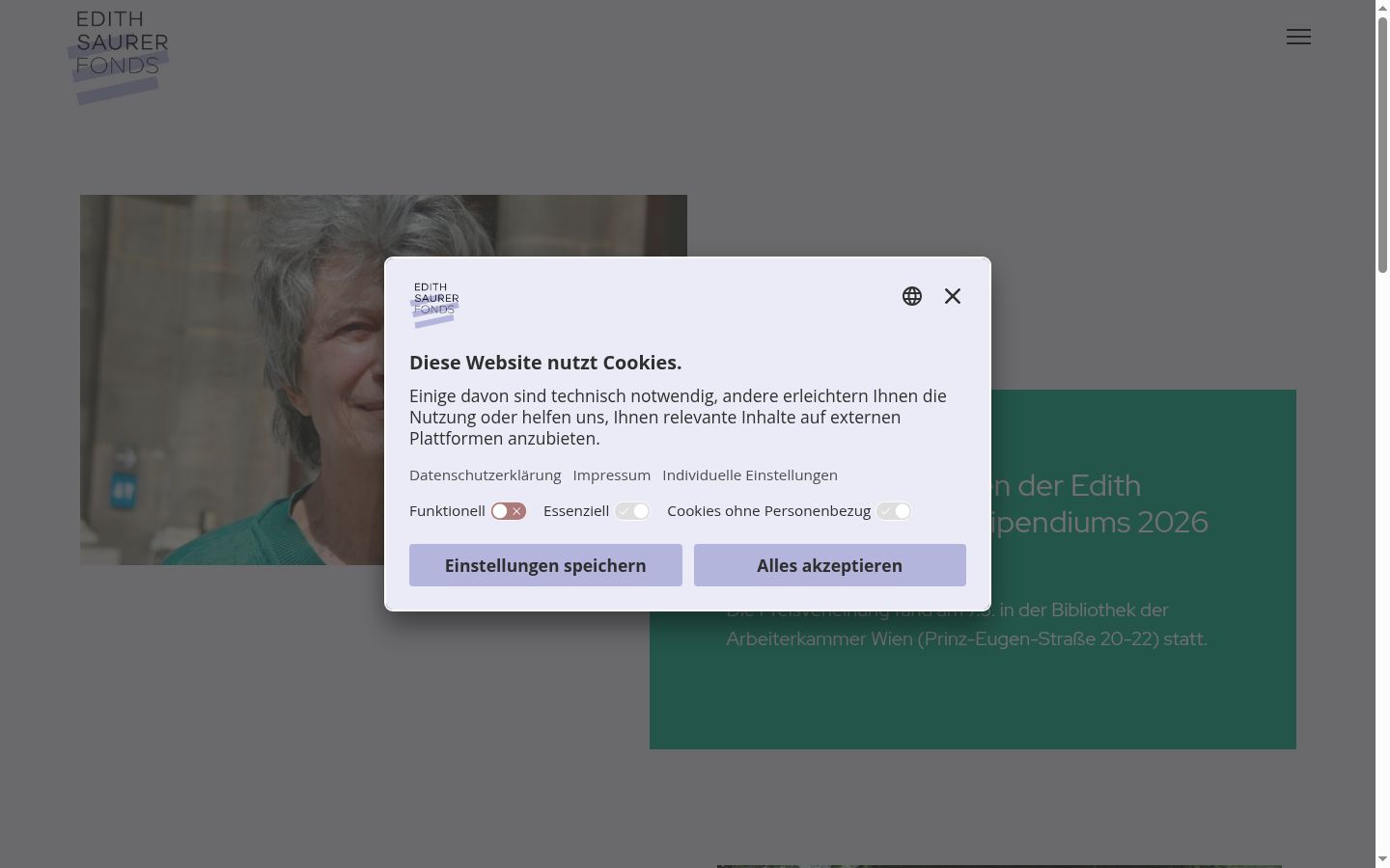 Captura de ecrã do banner de consentimento apresentado antes de qualquer interação