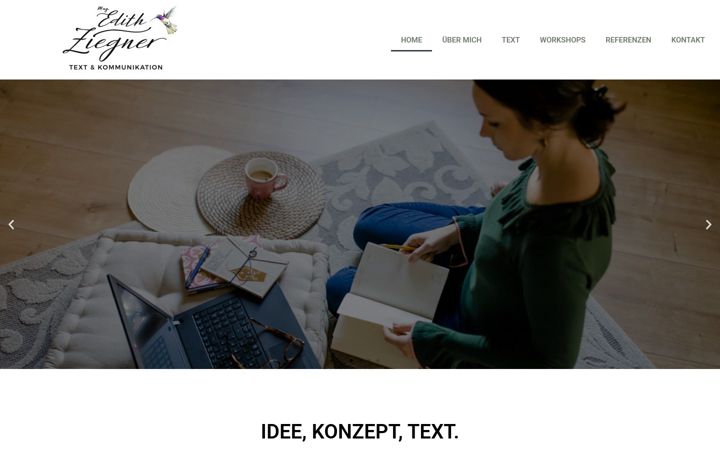 Screenshot of edithziegner.at