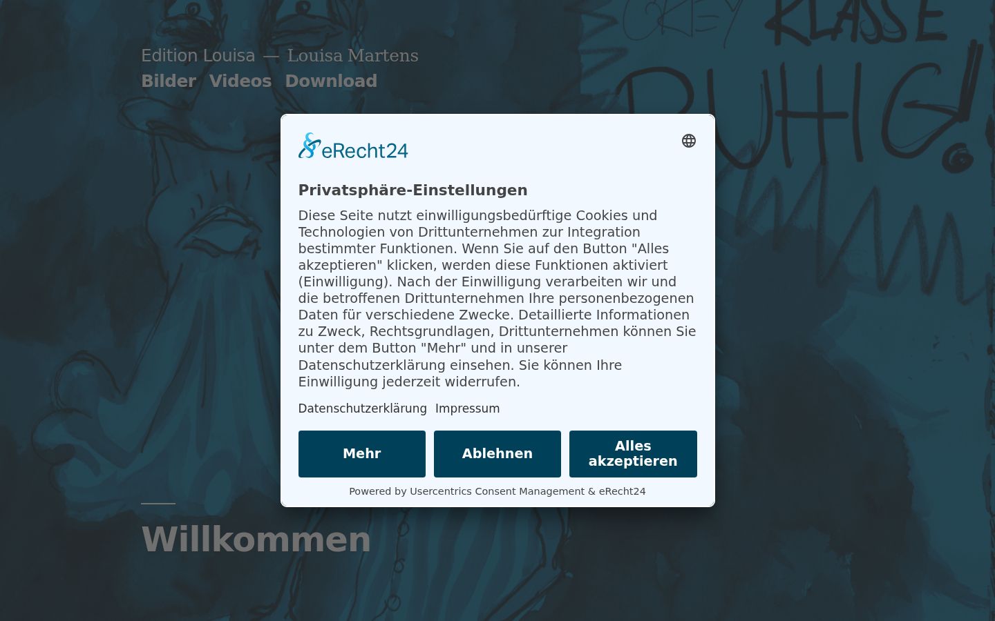 Sutikimo reklamjuostės, rodytos prieš bet kokią sąveiką, ekrano kopija