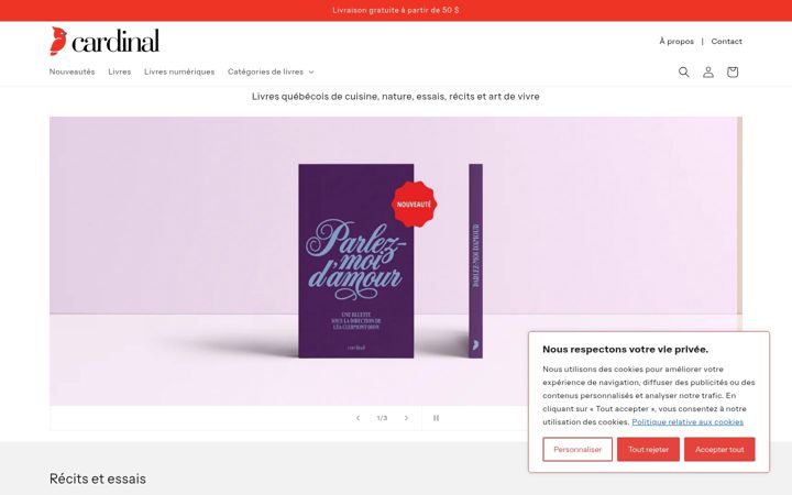 Screenshot of editions-cardinal.ca