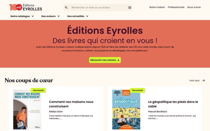 Posnetek zaslona editions-eyrolles.com