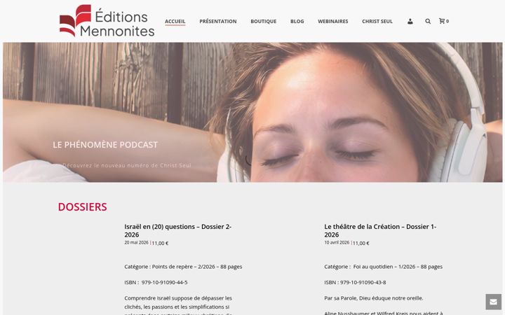 Snímek obrazovky editions-mennonites.fr