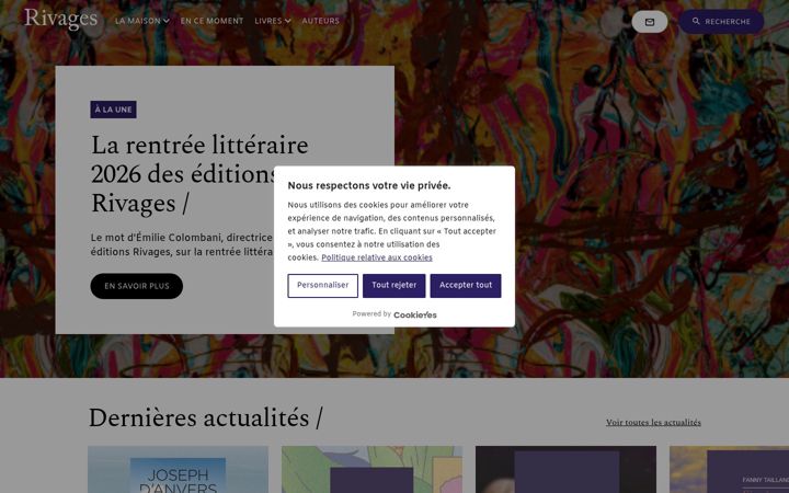 Snímek obrazovky editions-rivages.fr