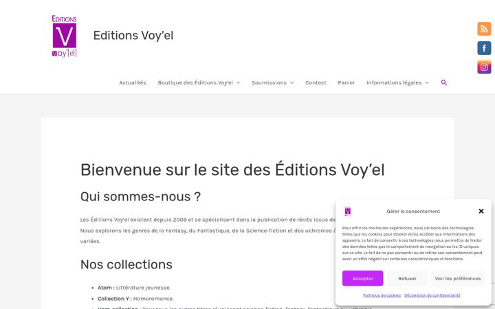 Skjámynd af editions-voyel.fr