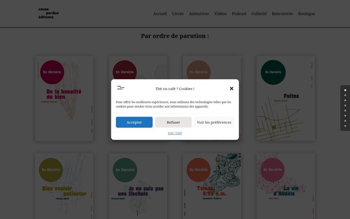 Screenshot of editionscauseperdue.fr