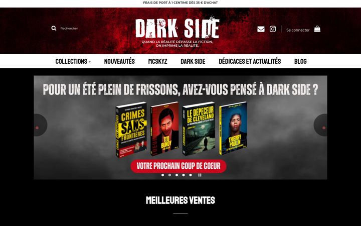 Screenshot of editionsdarkside.com