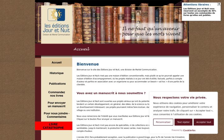 Screenshot of editionsjouretnuit.com