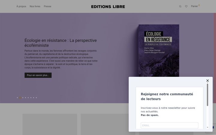 Screenshot of editionslibre.org