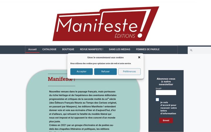 Skjámynd af editionsmanifeste.fr