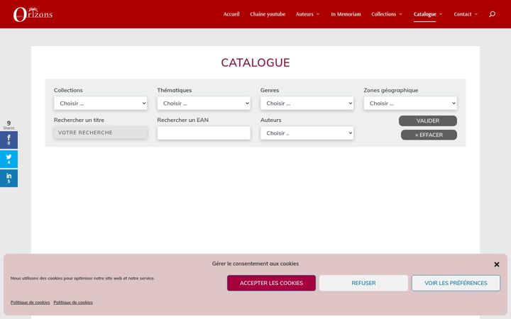 Screenshot of editionsorizons.fr
