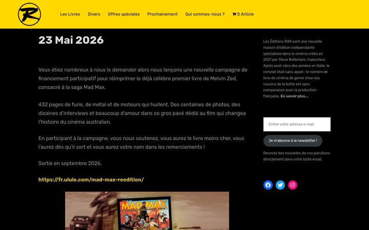 Screenshot of editionsrififi.com
