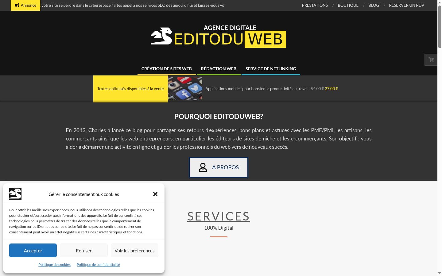 Screenshot tal-banner tal-kunsens muri qabel kwalunkwe interazzjoni