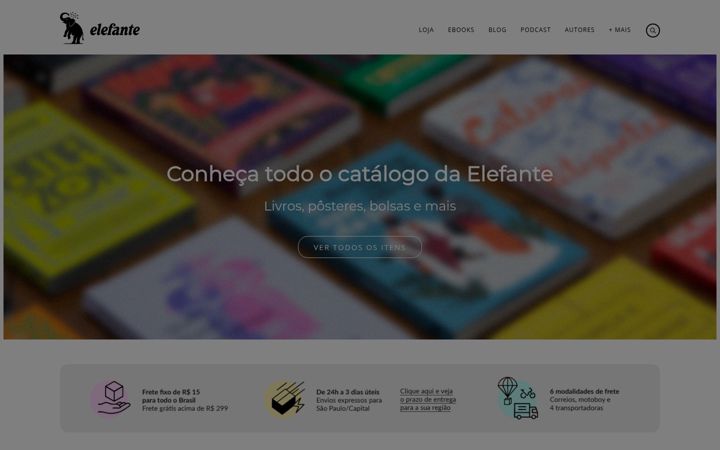 Screenshot of editoraelefante.com.br