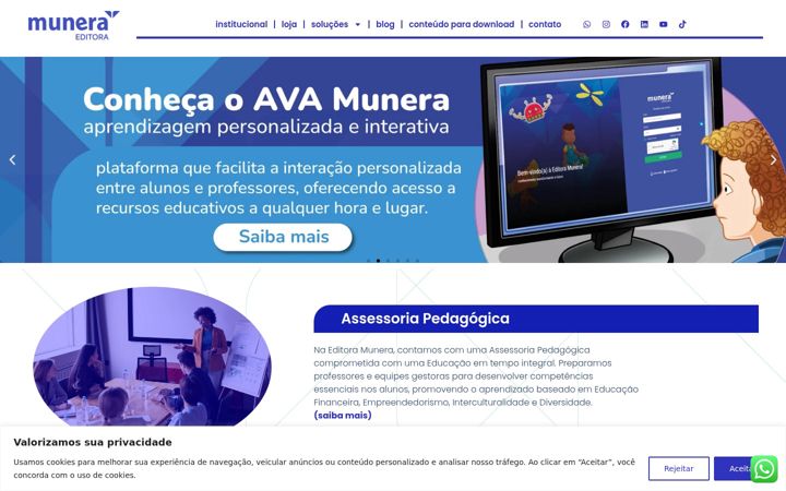 Ekrano kopija editoramunera.com.br