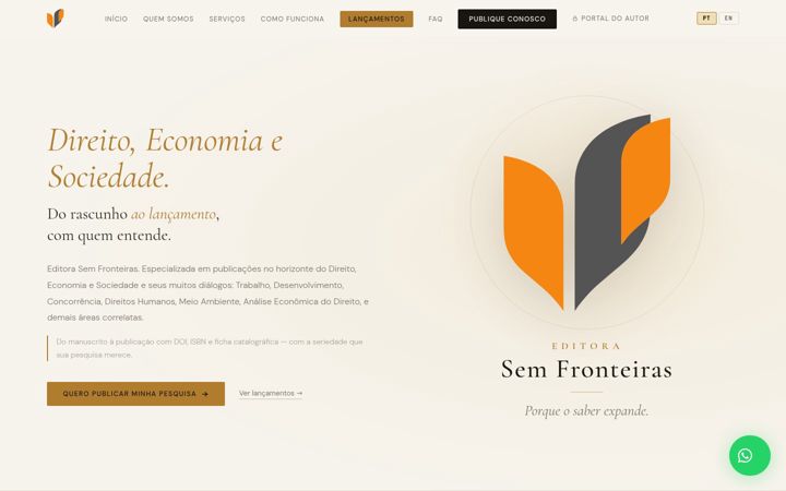 Snímek obrazovky editorasemfronteiras.com.br