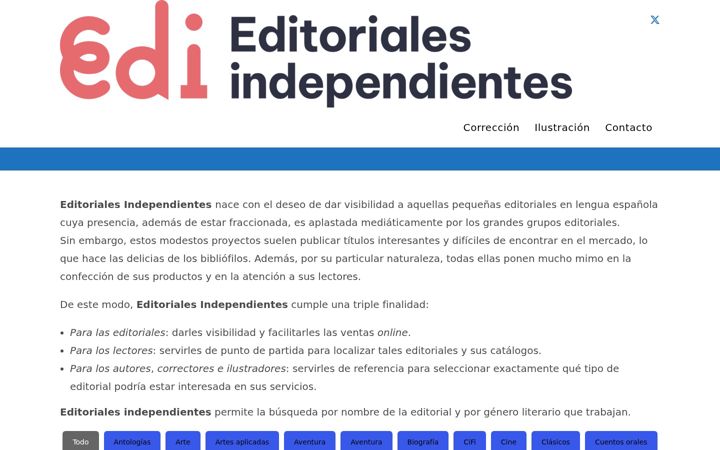 Screenshot of editorialesindependientes.es