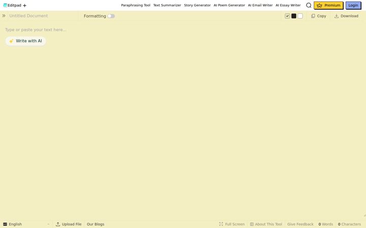 Képernyőkép: editpad.org