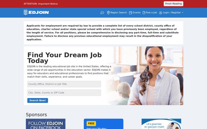 Screenshot of edjoin.org