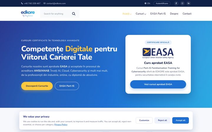 Screenshot of edkore.com