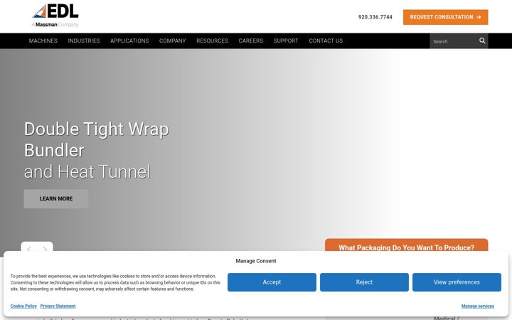Screenshot of edlpackaging.com