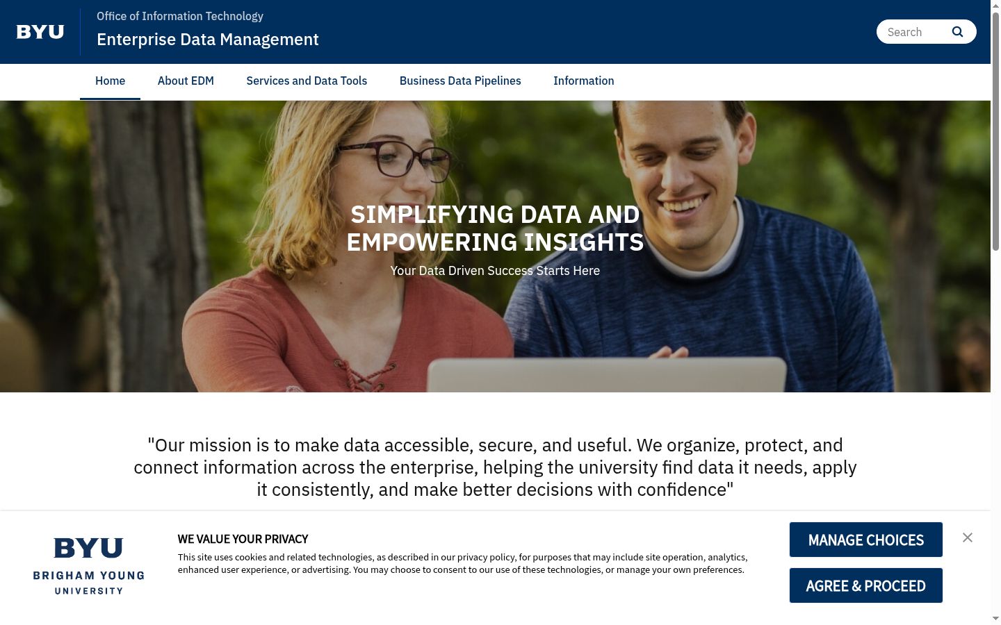 Screenshot of the consent banner shown before any interaction