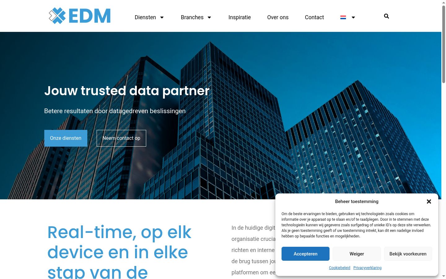 Screenshot tal-banner tal-kunsens muri qabel kwalunkwe interazzjoni