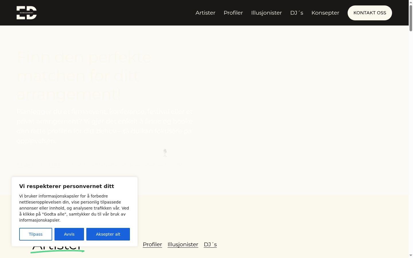 Screenshot des Einwilligungsbanners vor jeglicher Interaktion