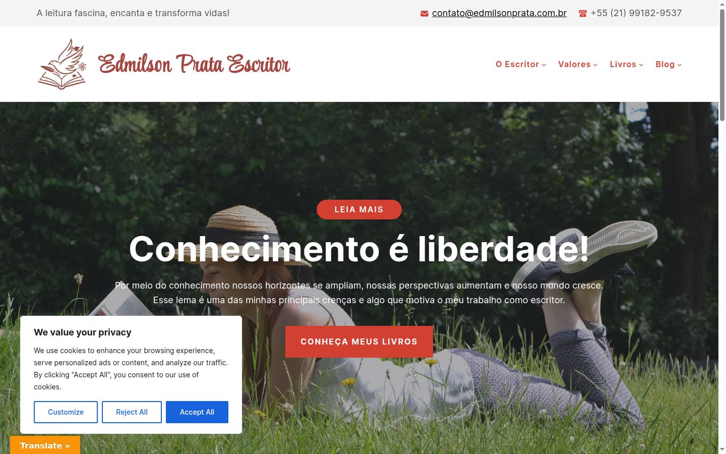Screenshot del banner di consenso mostrato prima di qualsiasi interazione