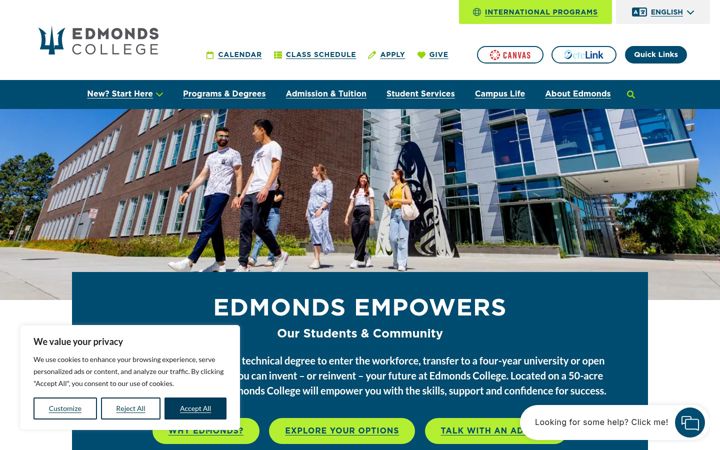 Screenshot of edmonds.edu