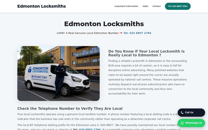 Captură de ecran a edmonton-locksmith.co.uk