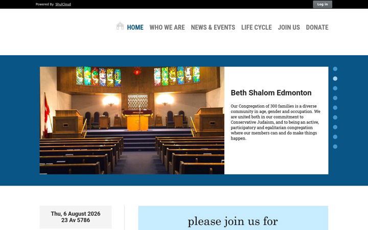 Screenshot of edmontonbethshalom.org