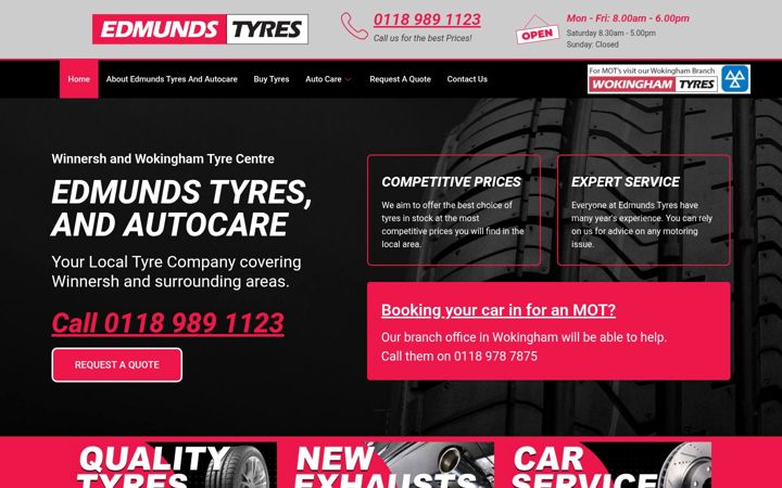 Screenshot of edmundstyres.com