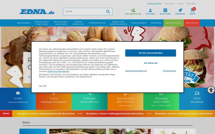 Screenshot of edna.de