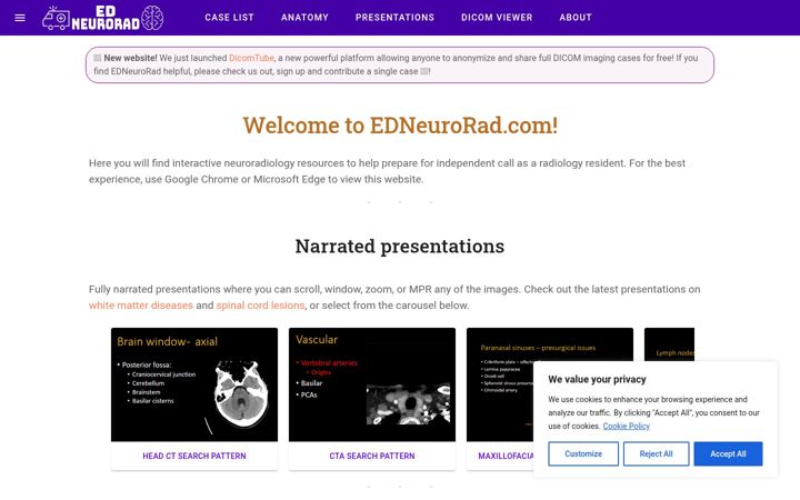Screenshot of edneurorad.com