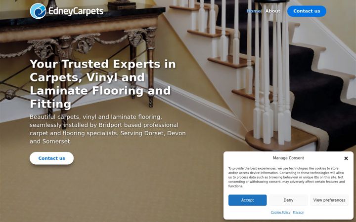 Captură de ecran a edneycarpets.co.uk