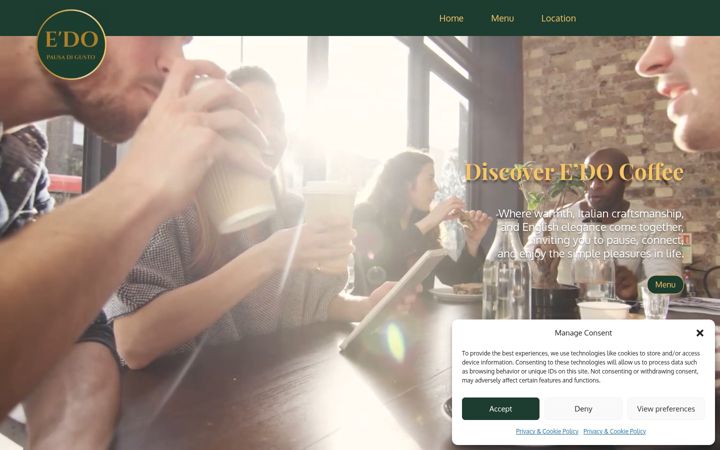 Screenshot of edo-coffee.co.uk