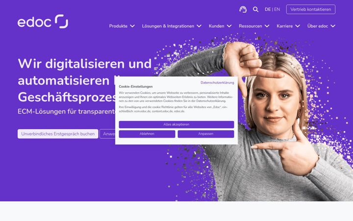 Screenshot of edoc.de