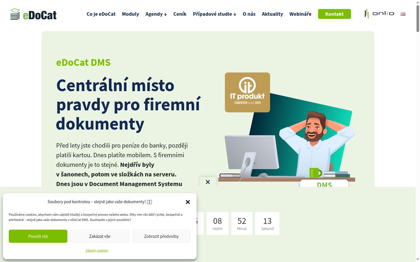 Captura de ecrã do banner de consentimento apresentado antes de qualquer interação