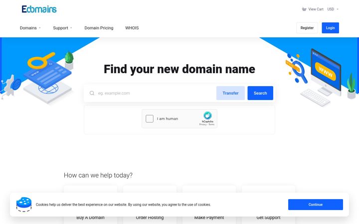 Screenshot of edomains.com
