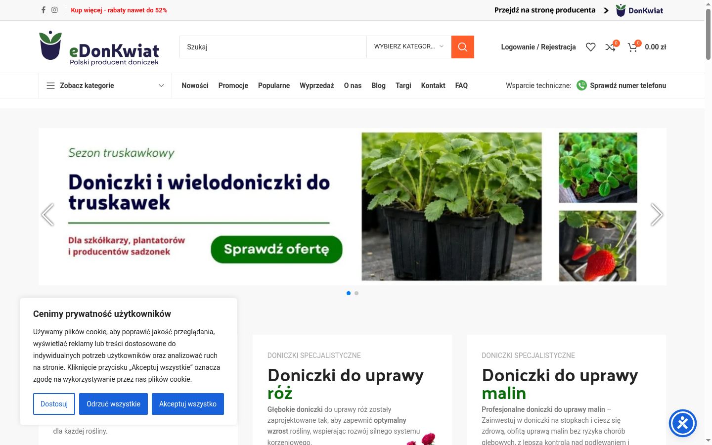 Screenshot del banner di consenso mostrato prima di qualsiasi interazione