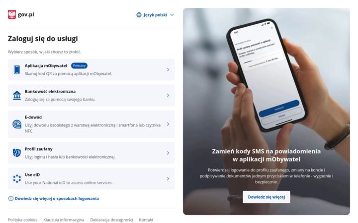 Screenshot of edoreczenia.gov.pl